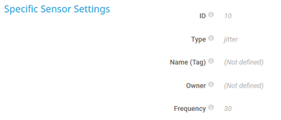 Specific Sensor Settings Specific Sensor Settings