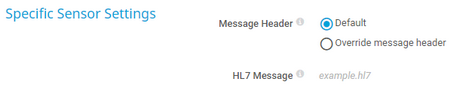 Specific Sensor Settings Specific Sensor Settings